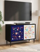 vidaXL ТВ шкаф MAINZ 69 x 33 x 505 см Черен дъб Инженерна дървесина