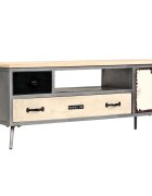 vidaXL ТВ шкаф мангово дърво масив и стомана 120x30x45 cм