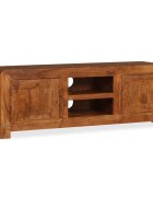 vidaXL ТВ шкаф масивно дърво с меден финиш 120x30x40 см