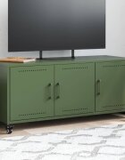 vidaXL ТВ шкаф маслиненозелен 1005x39x435 см стомана