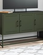 vidaXL ТВ шкаф маслиненозелен 1005x39x605 см стомана