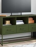 vidaXL ТВ шкаф маслиненозелен 1005x39x605 см стомана