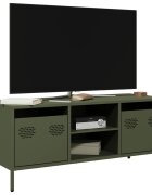 vidaXL ТВ шкаф маслиненозелен 1015x39x435см студеновалцувана стомана