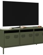vidaXL ТВ шкаф маслиненозелен 1015x39x435см студеновалцувана стомана