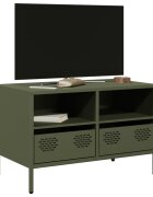 vidaXL ТВ шкаф маслиненозелен 68x39x435 см студеновалцувана стомана