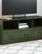 vidaXL ТВ шкаф маслиненозелен 99x39x44 см стомана
