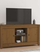 vidaXL ТВ шкаф меденокафяв 103x365x52 см бор масив