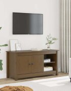vidaXL ТВ шкаф меденокафяв 103x365x52 см бор масив