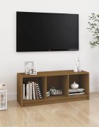 vidaXL ТВ шкаф меденокафяв 104x33x41 см бор масив