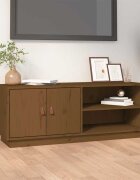 vidaXL ТВ шкаф меденокафяв 105x34x40 см бор масив