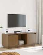 vidaXL ТВ шкаф меденокафяв 1105x35x44 см бор масив