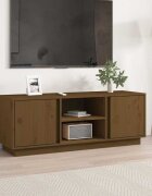 vidaXL ТВ шкаф меденокафяв 110x35x405 см бор масив