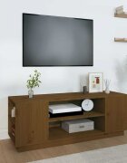 vidaXL ТВ шкаф меденокафяв 110x35x405 см бор масив