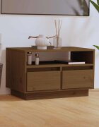 vidaXL ТВ шкаф меденокафяв 60x35x37 см бор масив