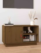 vidaXL ТВ шкаф меденокафяв 70x34x40 см бор масив