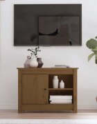 vidaXL ТВ шкаф меденокафяв 70x365x52 см бор масив