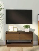 vidaXL ТВ шкаф меденокафяв 74x34x40 см бор масив