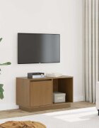 vidaXL ТВ шкаф меденокафяв 74x35x44 см бор масив