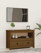 vidaXL ТВ шкаф меденокафяв 79x35x52 см бор масив