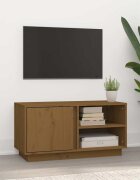 vidaXL ТВ шкаф меденокафяв 80x35x405 см бор масив