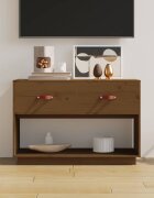 vidaXL ТВ шкаф меденокафяв 90x40x60 см бор масив