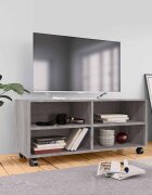 vidaXL ТВ шкаф на колелца сив сонома 90x35x35 см инженерно дърво