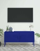 vidaXL ТВ шкаф нейви синьо 105x35x50 см стомана