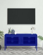 vidaXL ТВ шкаф нейви синьо 105x35x50 см стомана