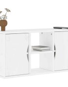 vidaXL ТВ шкаф „ODDA“ бял 79x24x40 см масивна дървесина бор