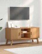 vidaXL ТВ шкаф OLDEN кафяв 114x43x57 см борово дърво масив