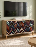 vidaXL ТВ шкаф OMMEN 102 x 33 x 50 см Сонома Инженерна дървесина