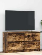 vidaXL ТВ шкаф опушен дъб 100x35x54 cm Инженерна дървесина