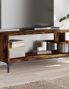vidaXL ТВ шкаф опушен дъб 102x40x41 см инженерно дърво и стомана