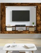 vidaXL ТВ шкаф опушен дъб 152x22x113 см инженерно дърво