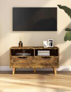 vidaXL ТВ шкаф опушен дъб 90x40x485 см инженерно дърво