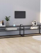 vidaXL ТВ шкаф прозрачен 200x40x405 см закалено стъкло
