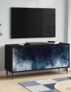vidaXL ТВ шкаф RAALTE 102 x 33 x 51 см Черен дъб Инженерна дървесина