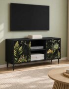 vidaXL ТВ шкаф RHENEN 102 x 33 x 51 см Черен дъб Инженерна дървесина