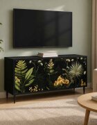 vidaXL ТВ шкаф RHENEN 102 x 33 x 51 см Черен дъб Инженерна дървесина