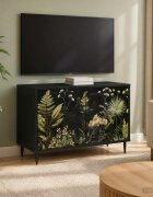 vidaXL ТВ шкаф RHENEN 69 x 33 x 505 см Черен дъб Инженерна дървесина