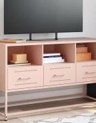vidaXL ТВ шкаф розов 1005x39x605 см стомана