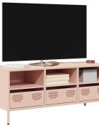 vidaXL ТВ шкаф розов 1015x39x435 см студеновалцувана стомана