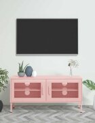 vidaXL ТВ шкаф розов 105x35x50 см стомана