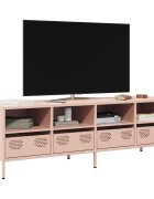 vidaXL ТВ шкаф розов 135x39x435 см студеновалцувана стомана