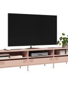 vidaXL ТВ шкаф розов 202x39x435 см студеновалцувана стомана