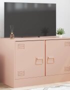 vidaXL ТВ шкаф розов 67x39x44 см стомана