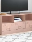 vidaXL ТВ шкаф розов 99x39x44 см стомана