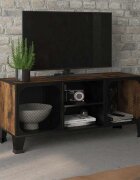 vidaXL ТВ шкаф рустик кафяво 105x36x47 см метал и МДФ