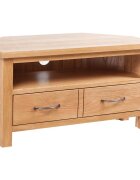 vidaXL ТВ шкаф с чекмедже 88x42x46 см дъбов масив