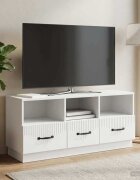 vidaXL ТВ шкаф с чекмедже Бяло 102 x 345 x 47 см Инженерна дървесина